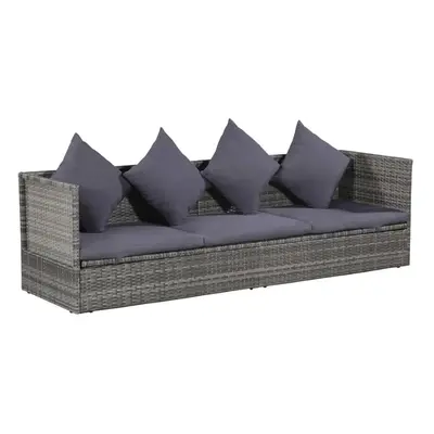 vidaXL szürke polyrattan kerti ágy 200 x 60 cm