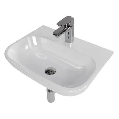 Bathroom set with basin Brevis 50 cm, faucet Lucida, siphon, waste and valves KSETBRE1