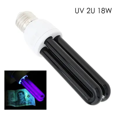 UV Blacklight 2U izzó, teljesítmény 18W, E27 foglalat, 365 nm, gazdaságos