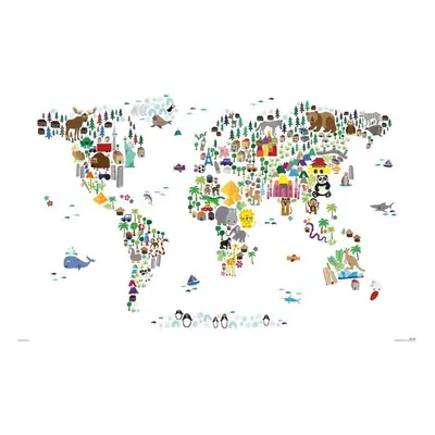 Plakát Animal map of the World