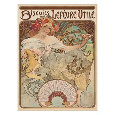 Reprodukció Biscuits Lefèvre-Utile Biscuit Advert, Alfons Mucha