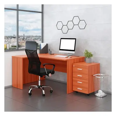 SimpleOffice 2 irodabútor szett, 140 cm, bal, cseresznye