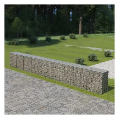 vidaXL horganyzott acél gabion fal fedéllel 900 x 50 x 100 cm