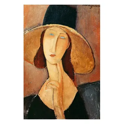 Reprodukció Portrait of Jeanne Hebuterne in a large hat, Amedeo Modigliani