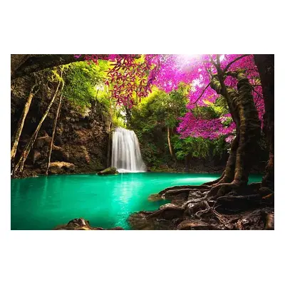 Fotográfia Waterfall in autumn forest, Busakorn Pongparnit