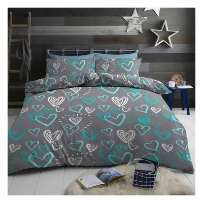 FLANEL DELUXE mintájú ágyneműhuzat Homa DONA BLUE LOVE 140x200 cm