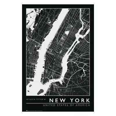 Plakát New York - City Map