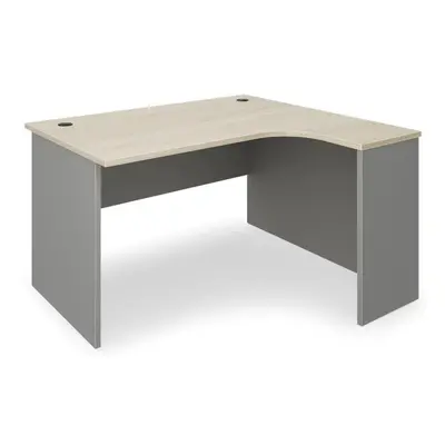 SimpleOffice ergonomikus asztal 140 x 120 cm, jobb, világos tölgy / szürke