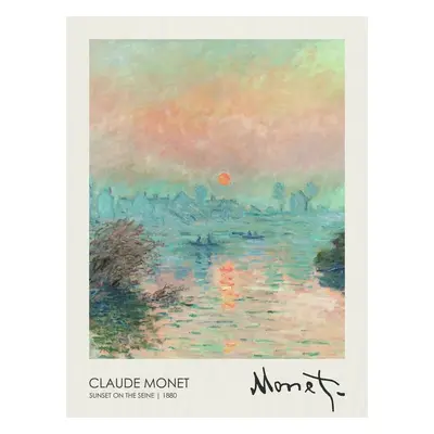 Reprodukció Sunset on the Seine at Lavacourt (1880), Claude Monet