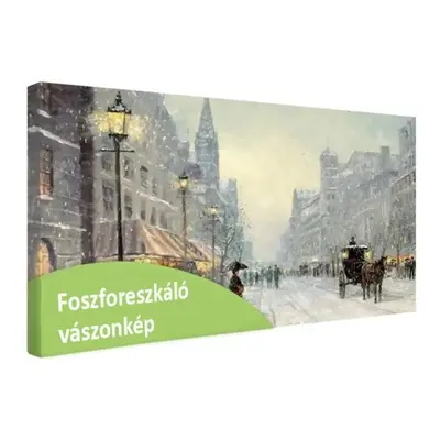 Foszforeszkáló vászonkép - Old city, 90x52 cm