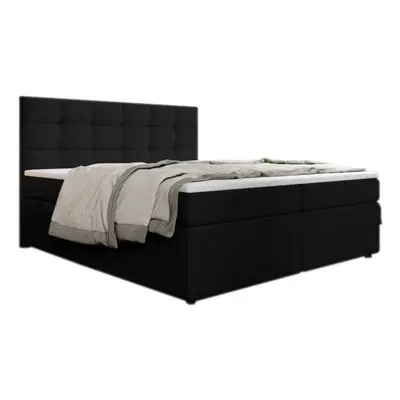 SALMA kárpitozott boxspring ágy + topper, 180x200, inari 100