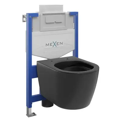 Mexen Fenix XS-U, rejtett modul és függő WC Carmen, fekete matt, 6853388XX85