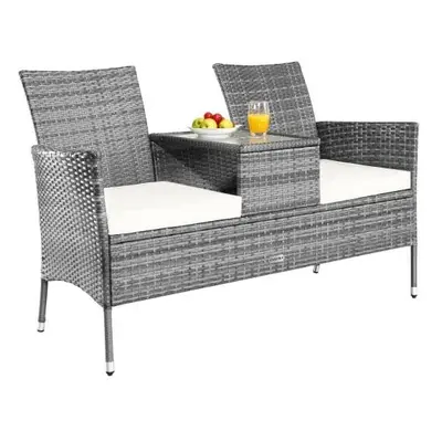 Deuba Kerti rattan pad 143x55x88cm - szürke