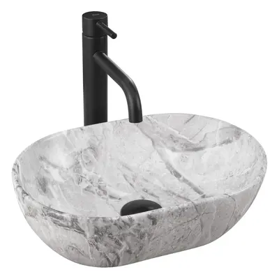 Rea Amelia Mini STONE MATT, asztali mosogató 380x260x130 mm, szürke kőutánzat, REA-U9109