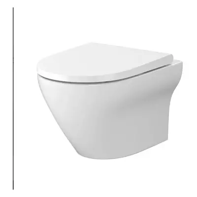 Cersanit Larga Oval CleanOn - függő WC csésze SLIM ülőkével, hőre keményedő, fehér, S701-472