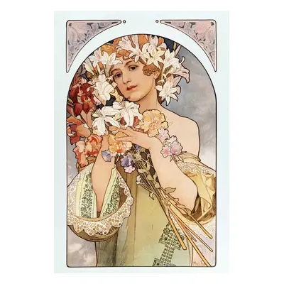 Reprodukció The Flower, Alfons Mucha