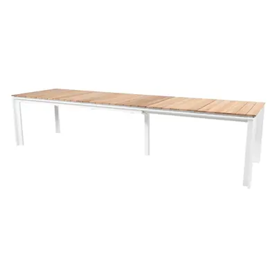 Optimum Teak hosszabítható fehér étkezőasztal 220-340 cm