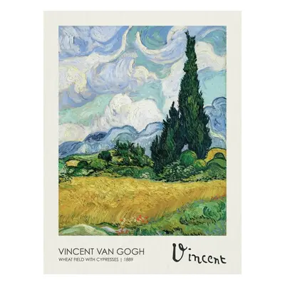 Reprodukció Wheatfield with Cypresses (1889), Vincent van Gogh