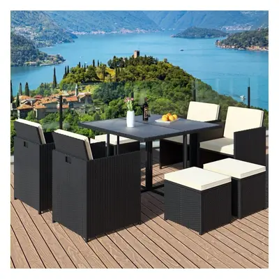 Casaria® Kerti rattan szett America 4+4 - antracit