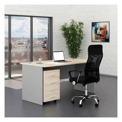 Irodabútor garnitúra SimpleOffice 1, 160 cm, világos tölgy / szürke