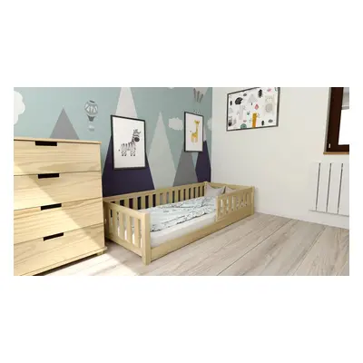 Montessori gyerekágy PINELO 90 x 200 cm, fenyő Matrac: Matrace Coco Maxi 20 cm, Ágyrács: Deszkás