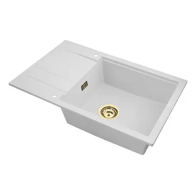 SINK Quality Mosogató minőségi Ferrum New 8010, 1 kamrás gránit mosogató 800x500x210 mm + arany 