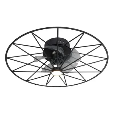 Fekete mennyezeti ventilátor LED-del és távirányítóval - Yaran