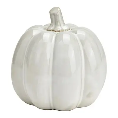 Porcelán sütőtök dekoráció PUMPKIN WHITE 9x9 cm fehér