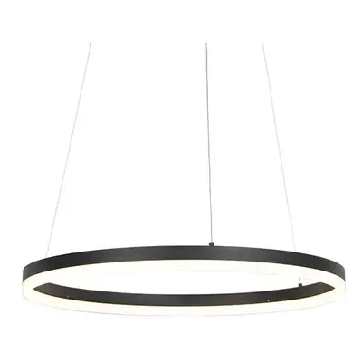 Design gyűrűs függőlámpa fekete 60cm LED-del és fényerőszabályzóval - Anello