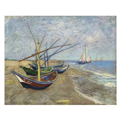 Reprodukció Fishing Boats on the Beach at Saintes-Maries-de-la-Mer, Vincent van Gogh