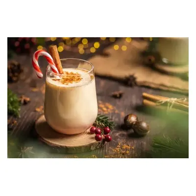 Illusztráció Eggnog with spicy cinnamon.Christmas and winter, Weedezign