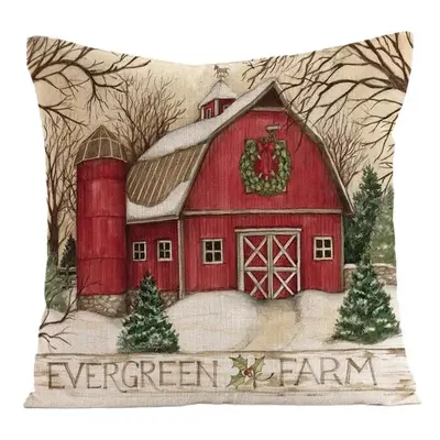 EVERGREEN FARM karácsonyi párnahuzat 45x45 cm, színes