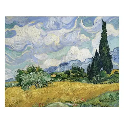 Reprodukció Wheatfield with Cypresses, 1889, Vincent van Gogh