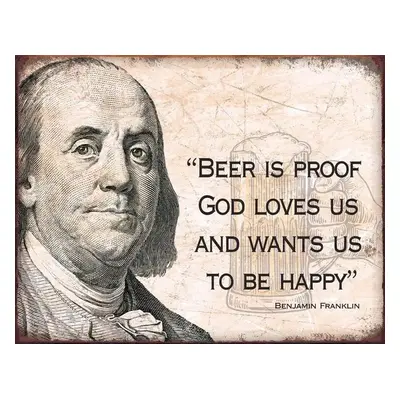 Fém tábla Ben Franklin - Beer