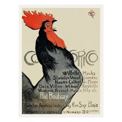 Reprodukció Cocorico, Vintage Rooster, Théophile Steinlen