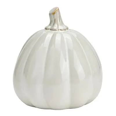 Porcelán sütőtök dekoráció PUMPKIN WHITE 12x13 cm fehér