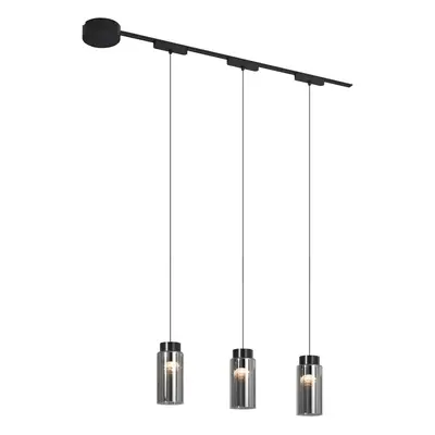 Modern railsysteem met 3 hanglampen zwart 1-fase - Magnetic Vance