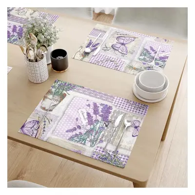 Goldea pamut reggeliző alátét - patchwork levandula és pillangó mintás - 2db 30 x 40 cm