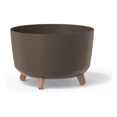 Virágcserép ECO WOOD lábakkal, 23,5 cm, sötétbarna