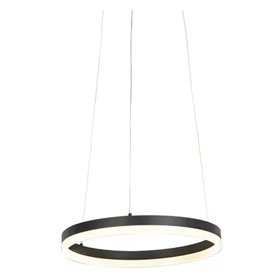 Design gyűrűs függőlámpa fekete 40 cm LED-del és fényerőszabályzóval - Anello