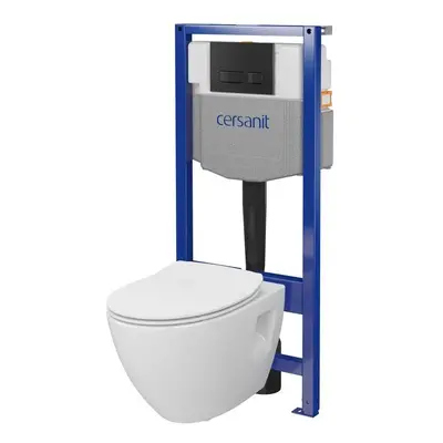 Cersanit Moduo, System50 MECH süllyesztett keret + függő WC csésze Moduo Plus CleanOn + fekete g