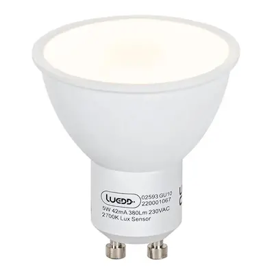 5 db GU10 LED lámpa fény-sötétség érzékelő 5W 380 lm 2700K