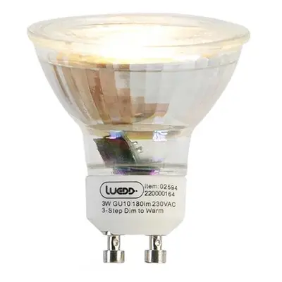 5 db GU10 3 fokozatban szabályozható Kelvin LED lámpával 3W 180 lm 2000K-2700K