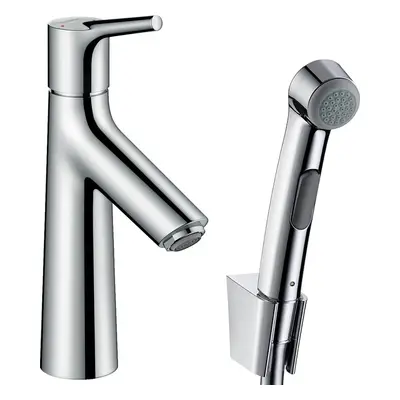 Hansgrohe Talis S, mosdócsaptelep Push-Open kimenettel és kézi bidézuhannyal, króm, 72290000