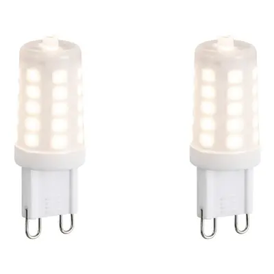 Set van 2 G9 dimbare LED lampen opaal 3W 250 lm 3000K