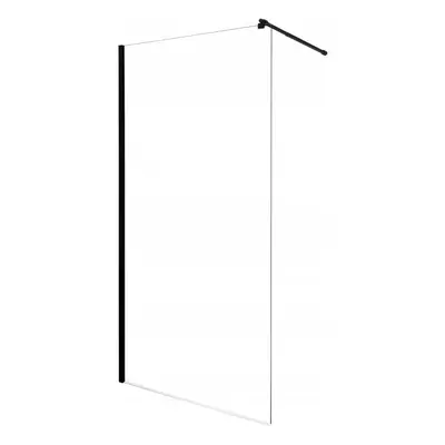 Invena Walk-In, zuhany paraván 110X200cm, 8mm átlátszó üveg, fekete profil, INV-AK-32-114-O