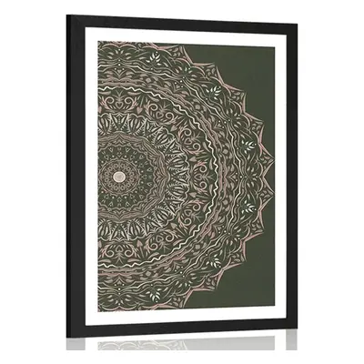 Poszter paszportuval Mandala vintage stílusban