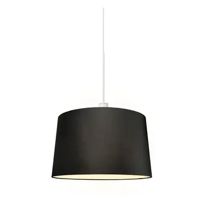 Modern függesztett lámpa fehér, 45 cm fekete árnyalattal - Combi 1