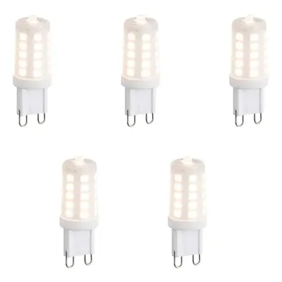 Set van 5 G9 dimbare LED lampen opaal 3W 250 lm 3000K