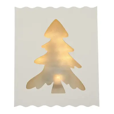 LED karácsonyi lámpa keretben TREE 29,5 cm fehér